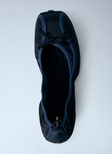 LN-CC® - Balenciaga: Elasticated Ballet Flats - Navy Balenciaga Elasticated Ballet Flats Navy bal0265040