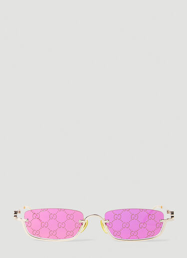 Gucci Rectangular Sunglasses Gold guc0252132