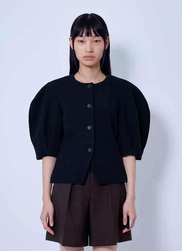 LN-CC® - Max Mara: Puff Sleeve Buttoned Jacket - Black Max Mara Puff Sleeve Buttoned Jacket Black max0266014