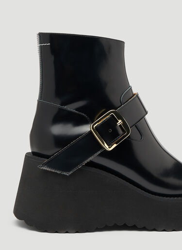Buckled Wedge Ankle Boots MM6 Maison Margiela Buckled Wedge Ankle Boots Black mmm0247023