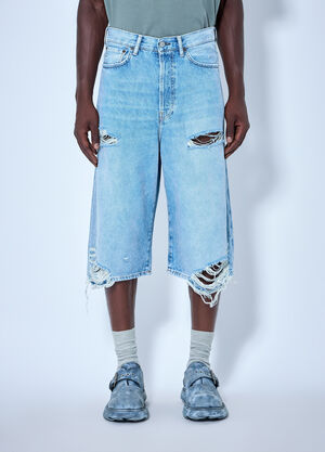 Acne Studios Distressed Denim Shorts Light Blue acn0165009