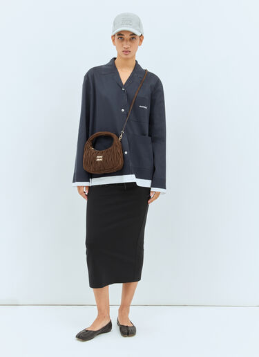 Miu Miu Wander Matelassé Suede Mini Shoulder Bag Brown miu0258028