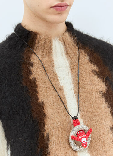 Walter Van Beirendonck 다이아몬드 홀 목걸이 화이트 wlt0158027