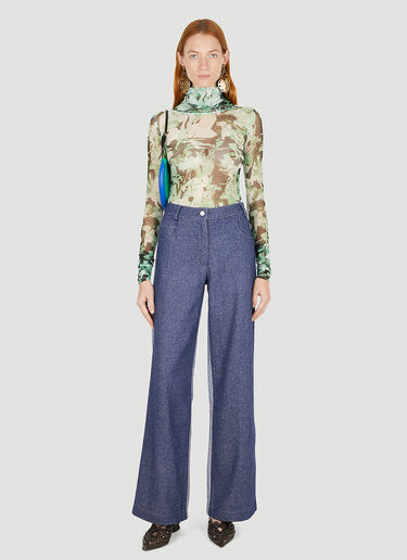 Graphic Mesh Long Sleeve Top Marco Rambaldi Graphic Mesh Long Sleeve Top Green mra0250014