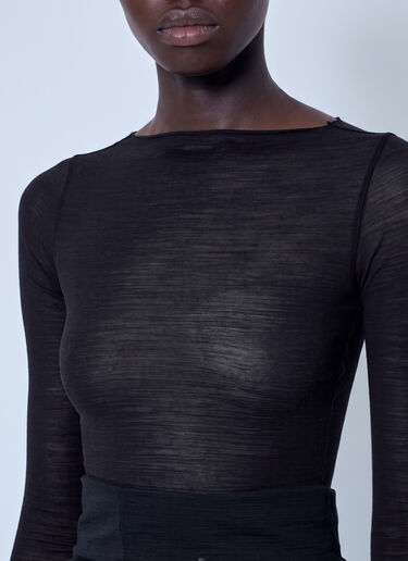 Rick Owens 羊毛丝长袖T恤 黑色 ric0266009