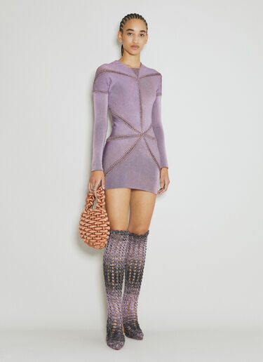 Isa Boulder Ray Knit Mini Dress Lilac isa0253004