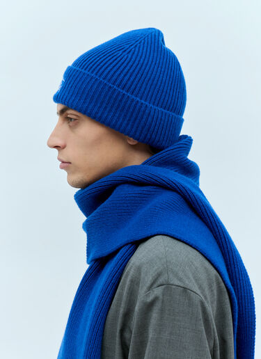 Burberry Ribbed Cashmere Beanie Blue bur0155006