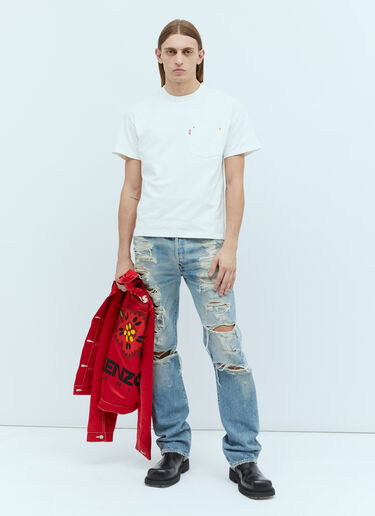 Kenzo x Levi's 포켓 티셔츠 화이트 klv0156004