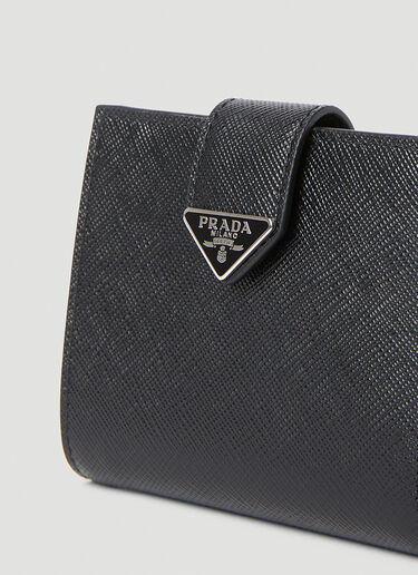 Prada 로고 플라크 지갑 블랙 pra0153027
