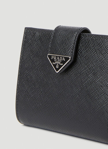 Prada Logo Plaque Wallet Black pra0153027