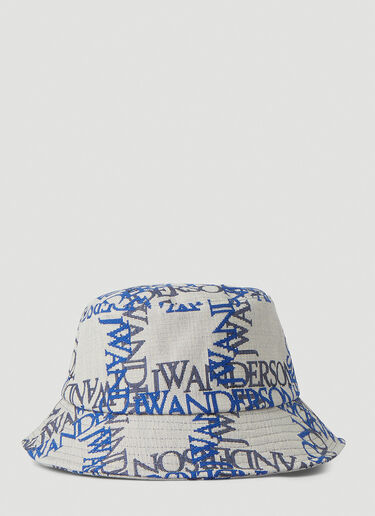 JW Anderson Double Logo Bucket Hat Blue jwa0248012