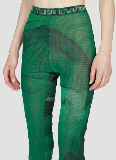 Logo Waistband Mesh Pants Ottolinger Logo Waistband Mesh Pants Green ott0252002