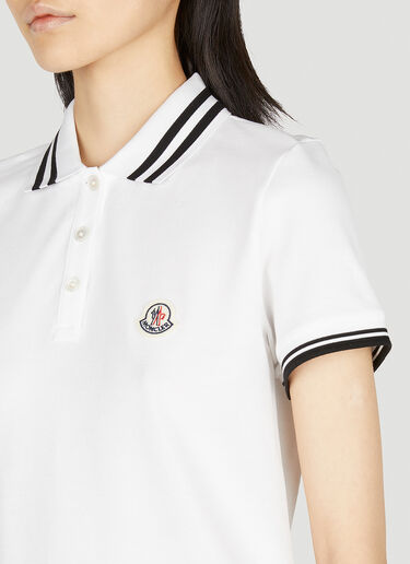 Moncler Logo Patch Polo Shirt White mon0252064