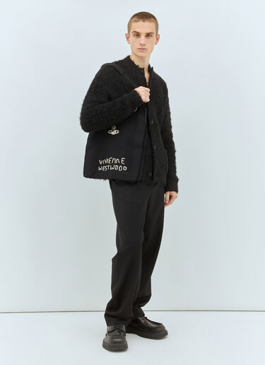 Vivienne Westwood Mabel Large Crochet Tote Bag Black vvw0158009
