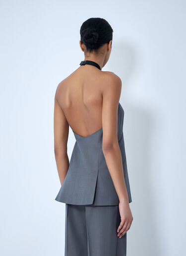 Max Mara Double-Breasted Halter Neck Top Grey max0264302