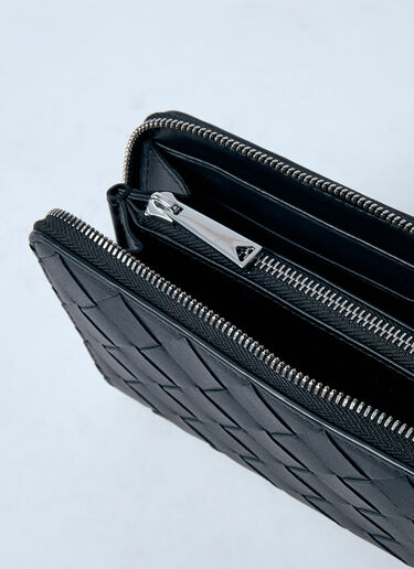 Bottega Veneta Intrecciato Leather Zip-Around Wallet Black bov0159020