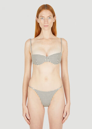 Ziah Bardot Balcony Bikini Top Grey zia0251008