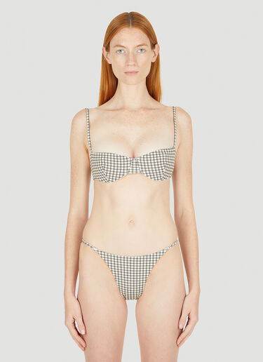 Ziah Bardot Balcony Bikini Top Grey zia0251008