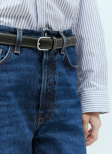 TOTEME Slim Leather Belt Black tot0255049