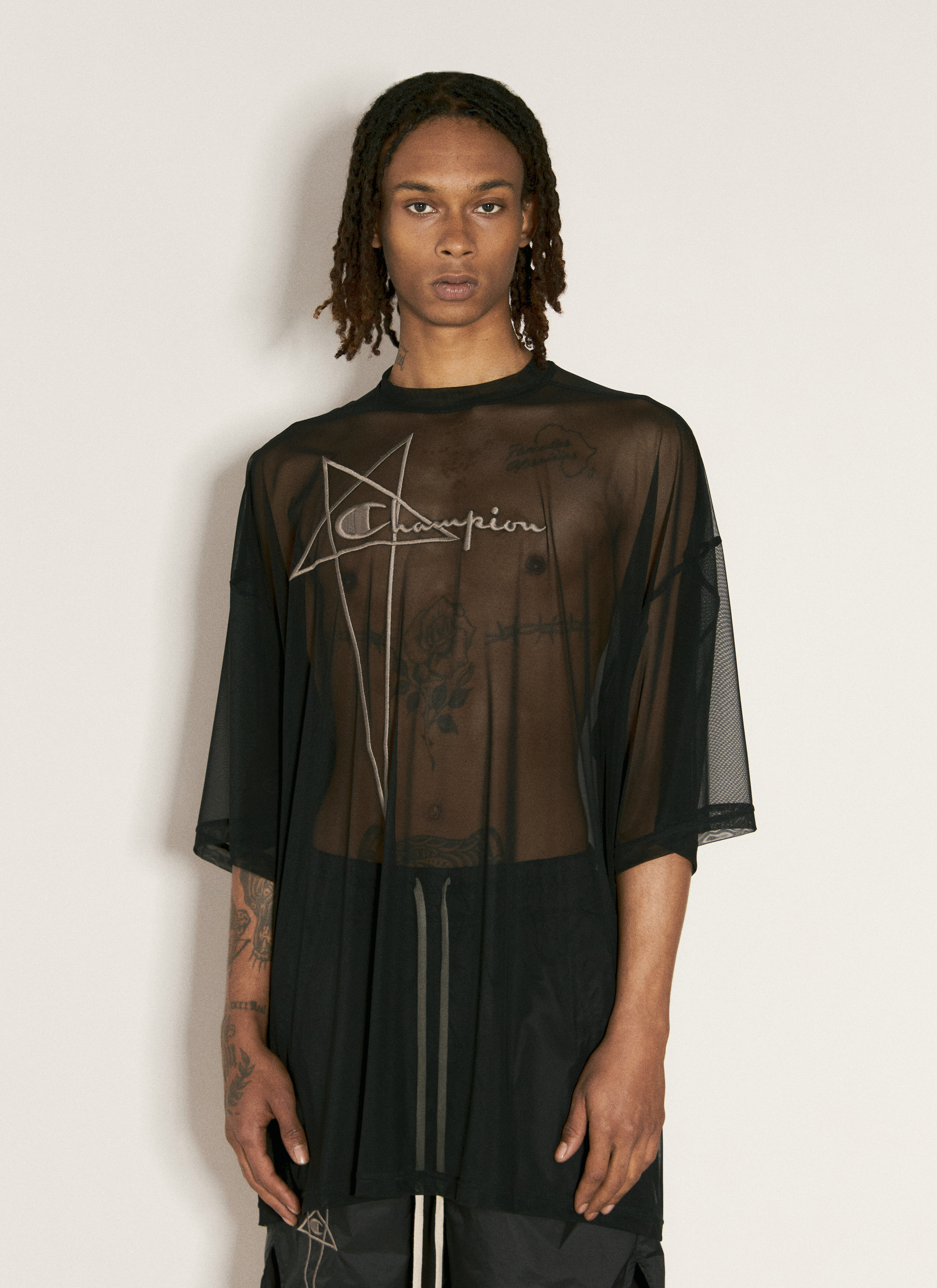 Black champion t shirt mens shop