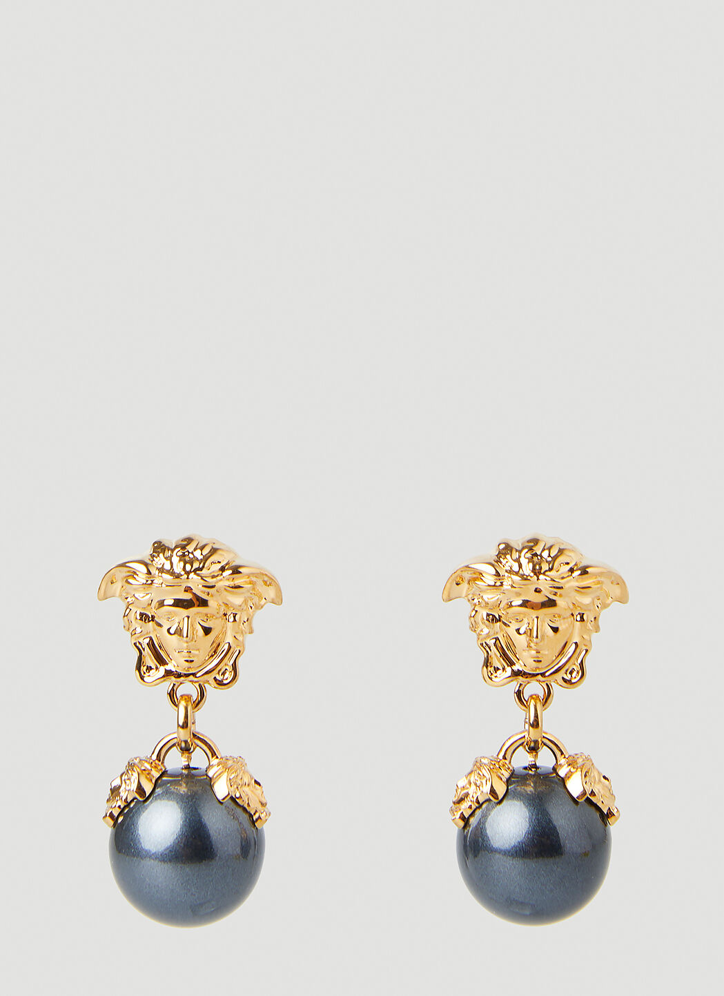 Versace Women s Pearl Medusa Head Earrings in Gold LN CC