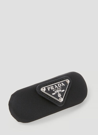 Triangle Logo Hair Clip Prada Triangle Logo Hair Clip Black pra0254035