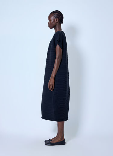 LN-CC® - Pleats Please Issey Miyake: Zig Zag Knit Dress - Black Pleats Please Issey Miyake Zig Zag Knit Dress Black plp0266028