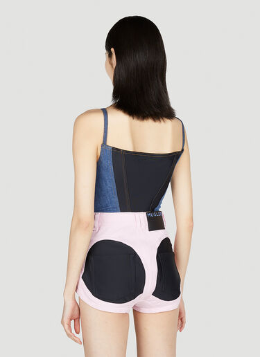 Mugler Denim Zip Bodysuit Blue mug0251057