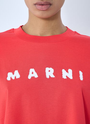 Marni Logo Print T-shirt Red mni0259012