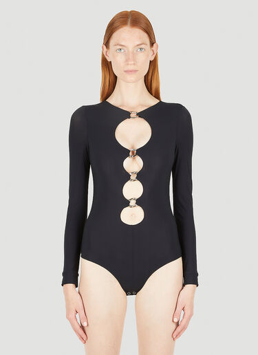 Burberry Cut Out Chain Link Bodysuit Black bur0248007