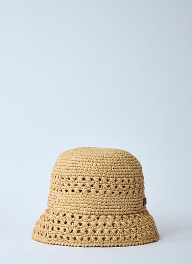 Woven Logo Motif Bucket Hat Miu Miu Woven Logo Motif Bucket Hat Natural miu0260025