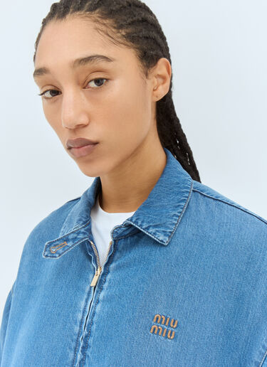 Miu Miu Padded Denim Jacket Blue miu0258062