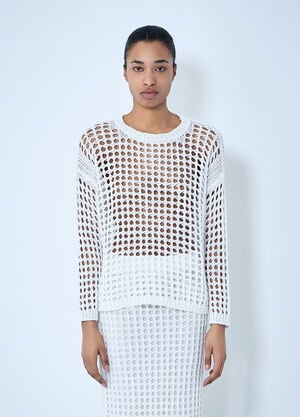 Max Mara Open-Knit Jumper White max0264024