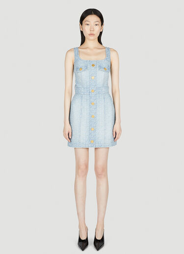Monogram Denim Dress Balmain Monogram Denim Dress Denim bln0252024