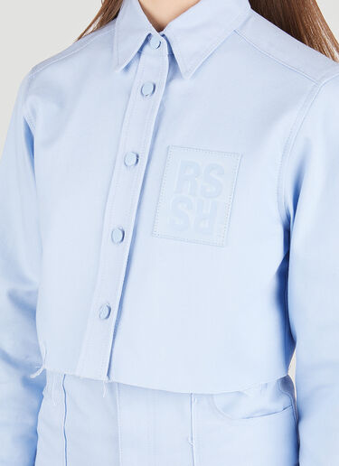 Raf Simons Cropped Logo Patch Shirt Blue raf0251005
