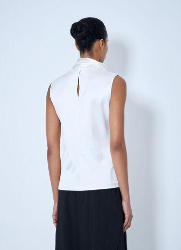 LN-CC® - Bottega Veneta: Sleeveless High-Neck Top - White Bottega Veneta Sleeveless High-Neck Top White bov0264064