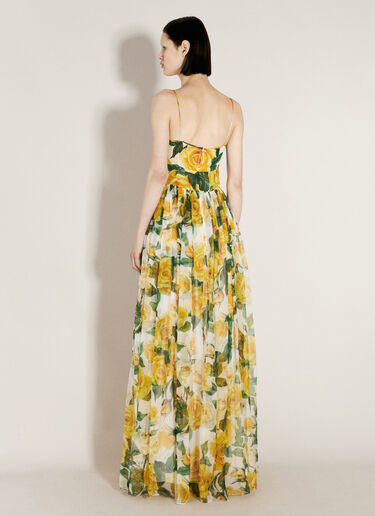 Silk Chiffon Maxi Dress Dolce & Gabbana Silk Chiffon Maxi Dress Yellow dol0255013