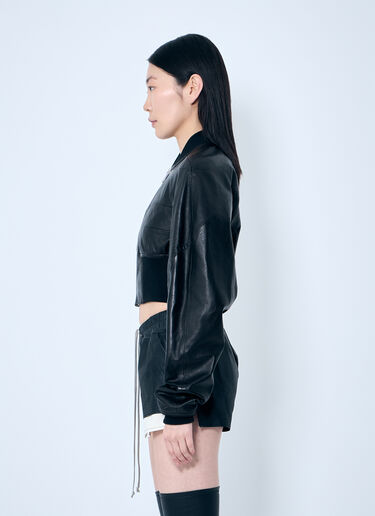 Rick Owens Girdered Bomber Cropped Jacket Black ric0259014