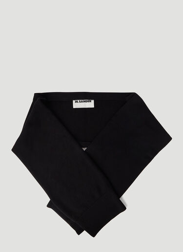 Jil Sander Fine-Knit Scarf Black jil0245016