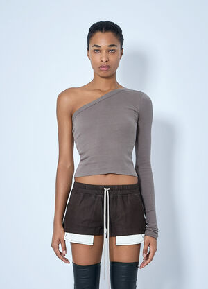 Rick Owens Asymmetric Long-Sleeve Top Grey ric0265029
