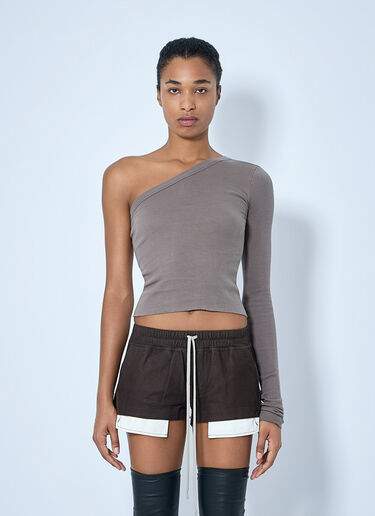 Rick Owens Asymmetric Long-Sleeve Top Grey ric0265029