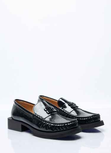 GANNI Butterfly Logo Patent Loafers Black gan0257041
