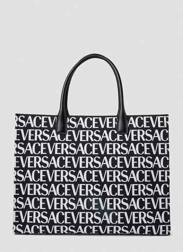 Versace Logo Print Tote Bag Black vrs0251041