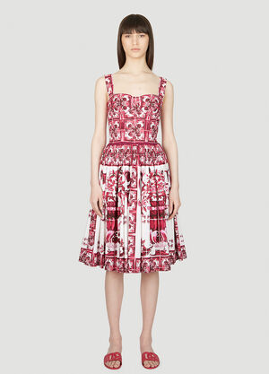 Dolce & Gabbana Majolica Print Dress Pink dol0253003