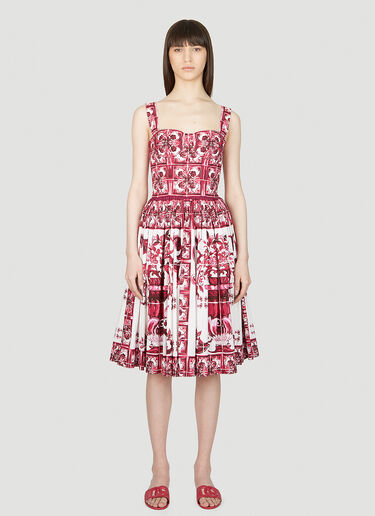 Dolce & Gabbana Majolica Print Dress Pink dol0253003