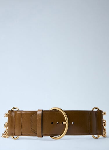 Chloé Chain Detail Wide Belt Brown chl0264037