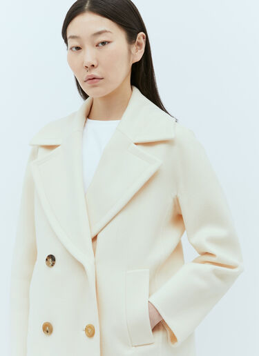 Max Mara Wool And Cashmere Pea Coat Cream max0255026