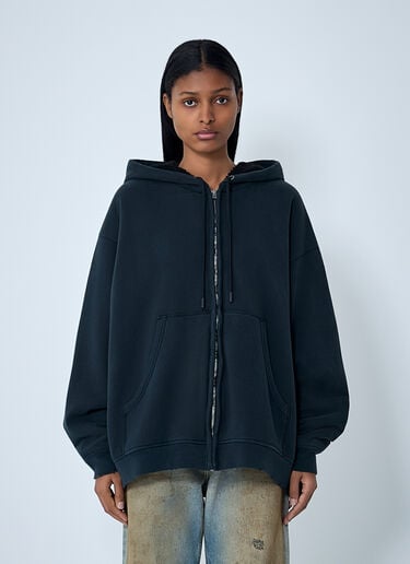 Acne Studios Zip-Up Hooded Sweatshirt Black acn0262028