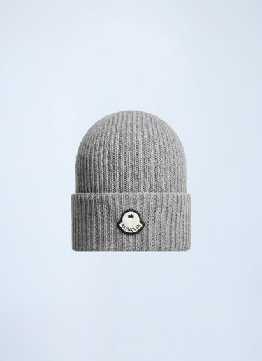 8 Moncler Palm Angels Logo Patch Beanie Hat Grey mpa0359006