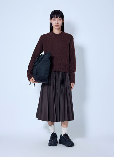 LN-CC® - Moncler: Pleated Midi Skirt - Brown Moncler Pleated Midi Skirt Brown mon0266040